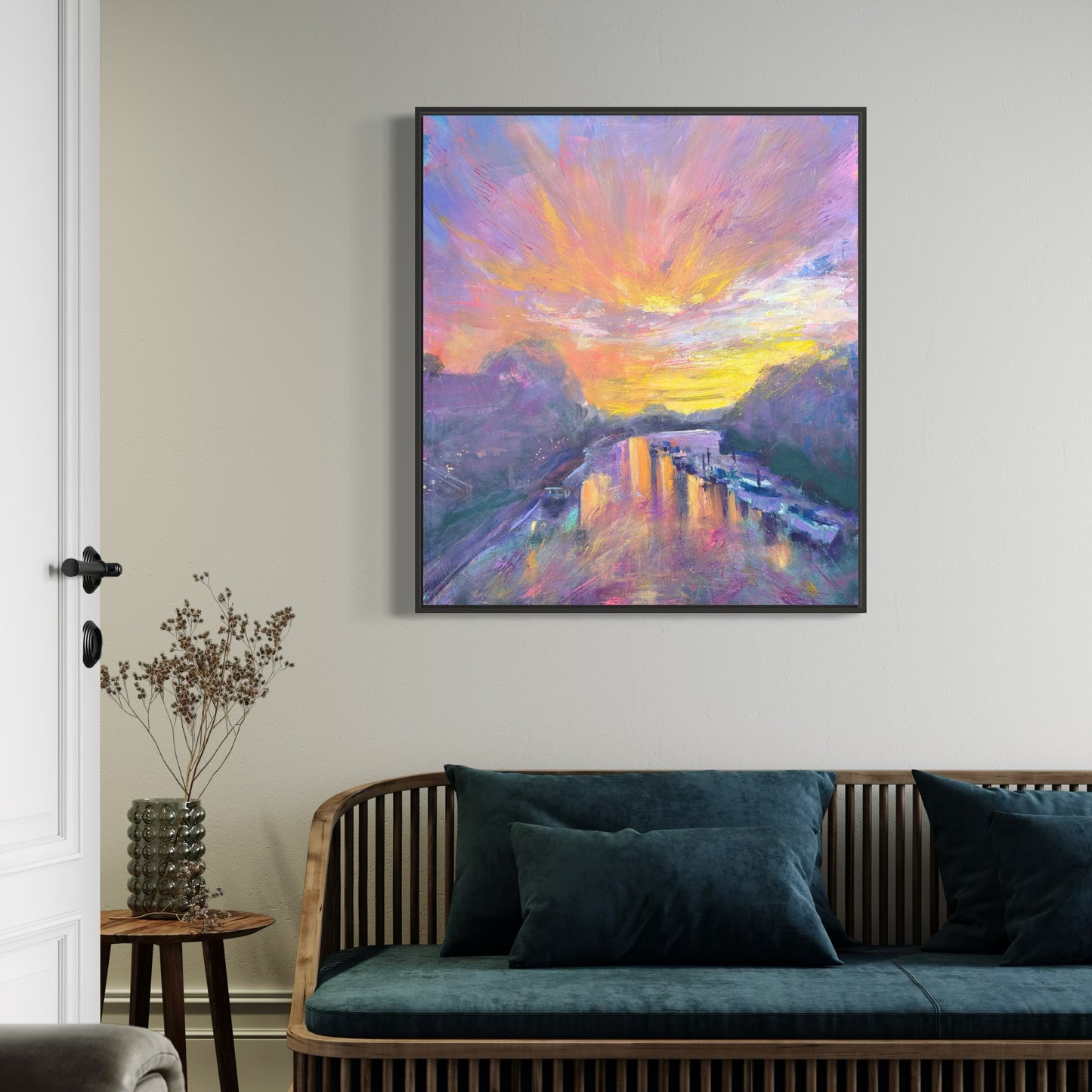 "Thames Twilight" hand embellished art print - perfect Mother's Day gift - LJagz-studio