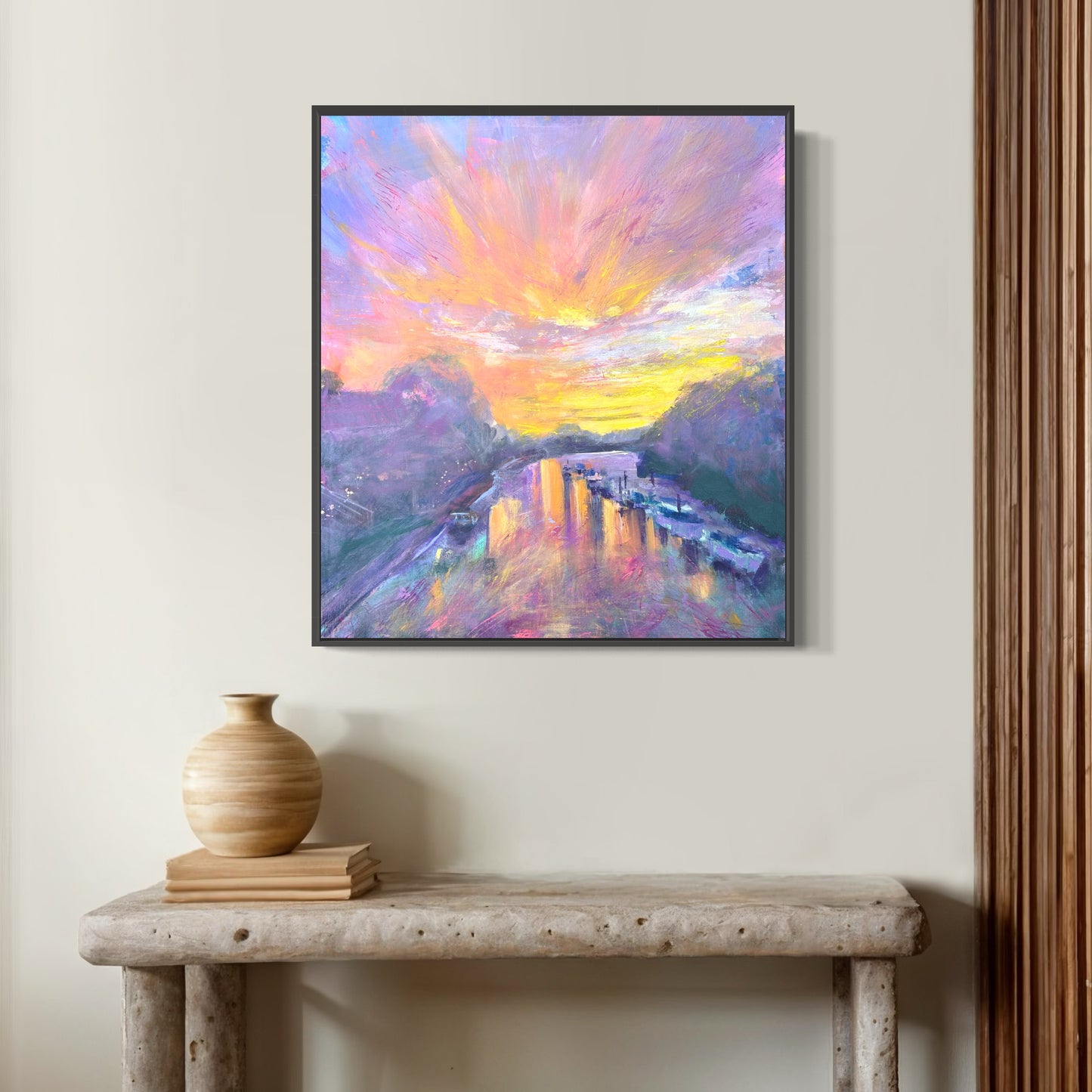 "Thames Twilight" hand embellished art print - perfect Mother's Day gift - LJagz-studio