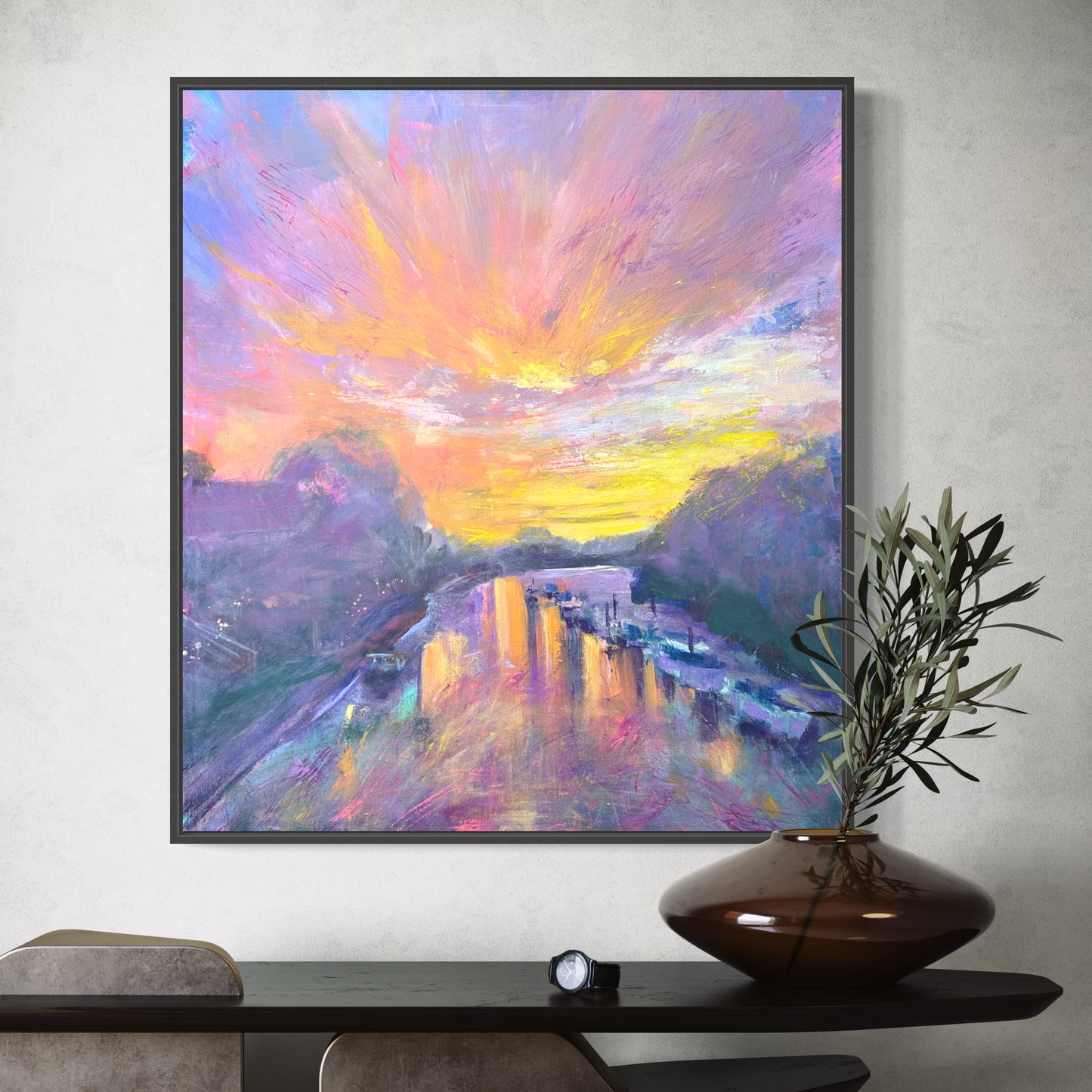 "Thames Twilight" hand embellished art print - perfect Mother's Day gift - LJagz-studio