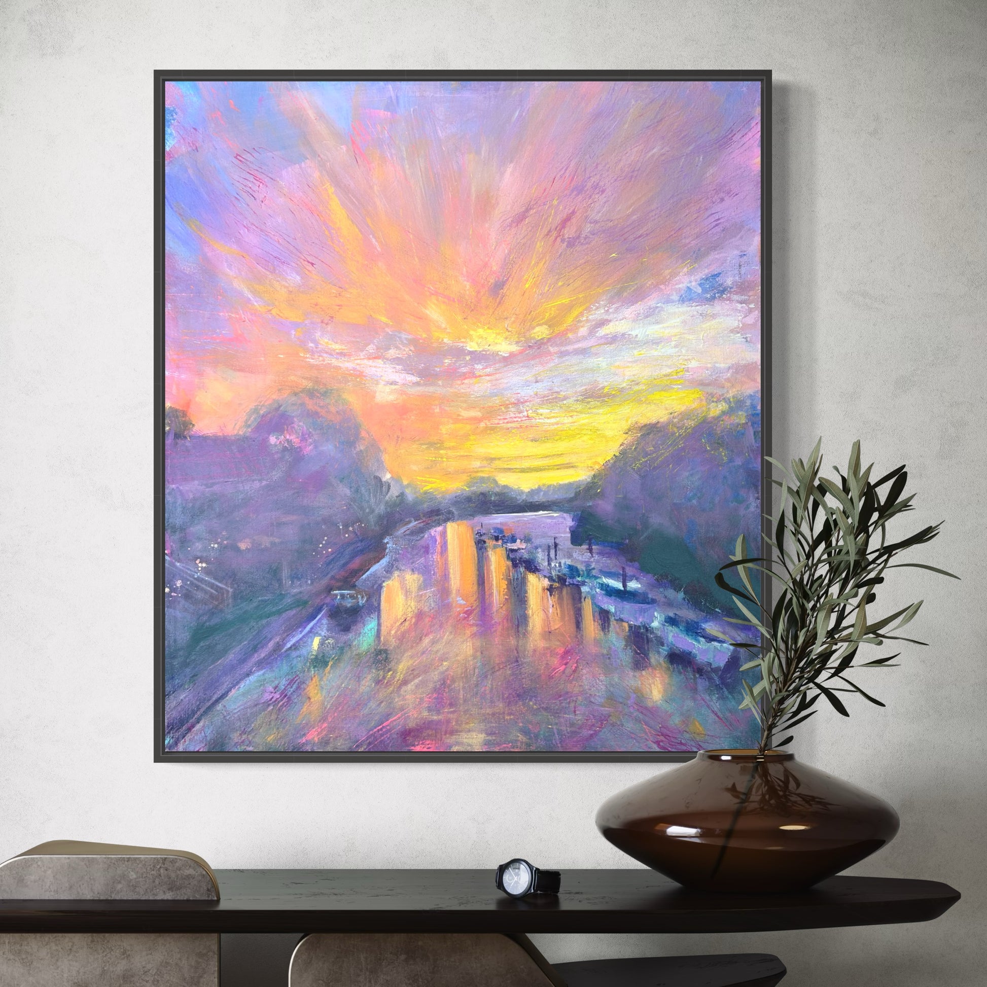 "Thames Twilight" hand embellished art print - perfect Mother's Day gift - LJagz-studio
