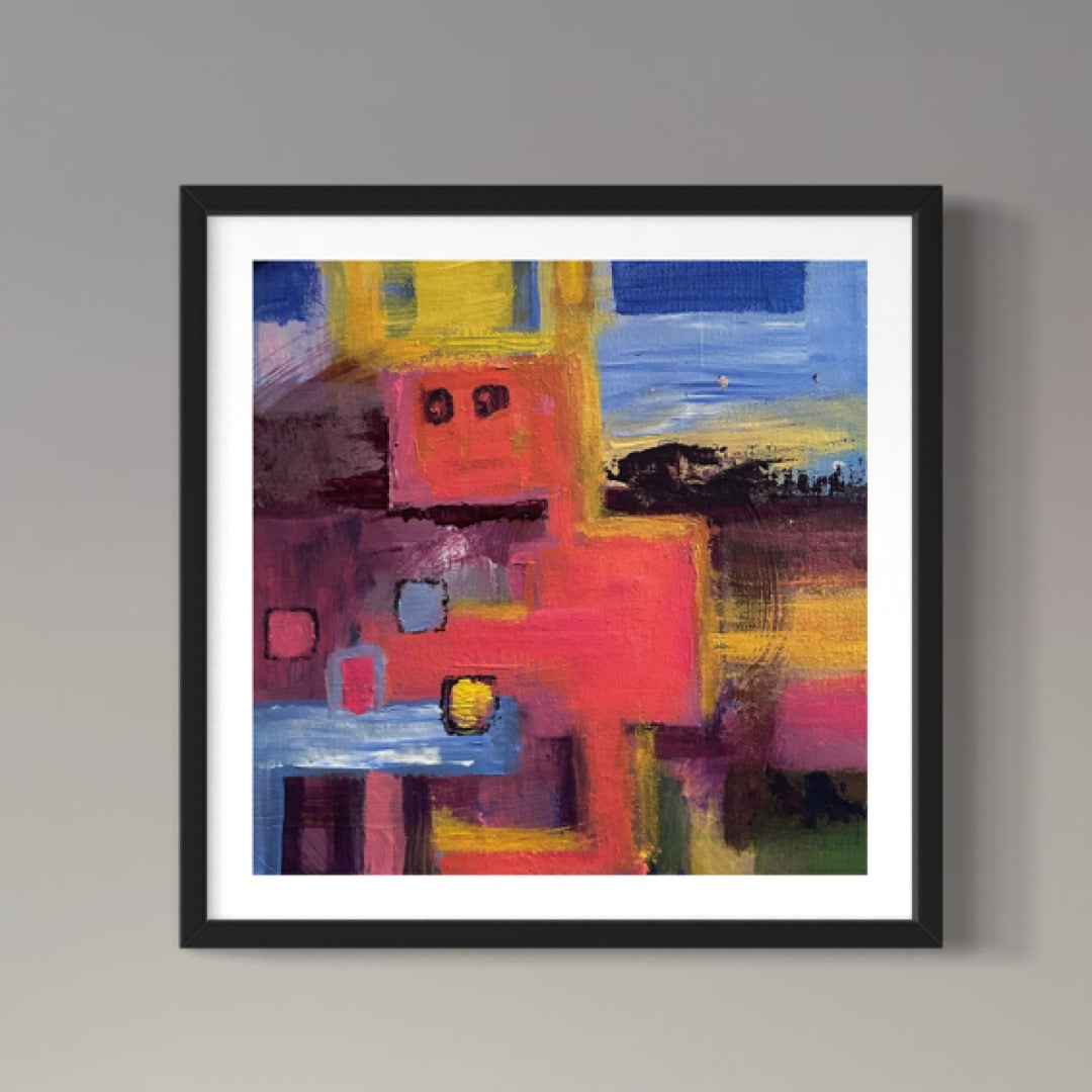 Robocik in a crown - original painting - LJagz-studio