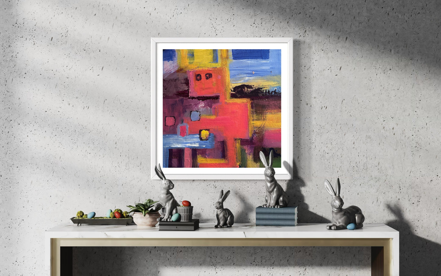 Robocik in a crown - original painting - LJagz-studio