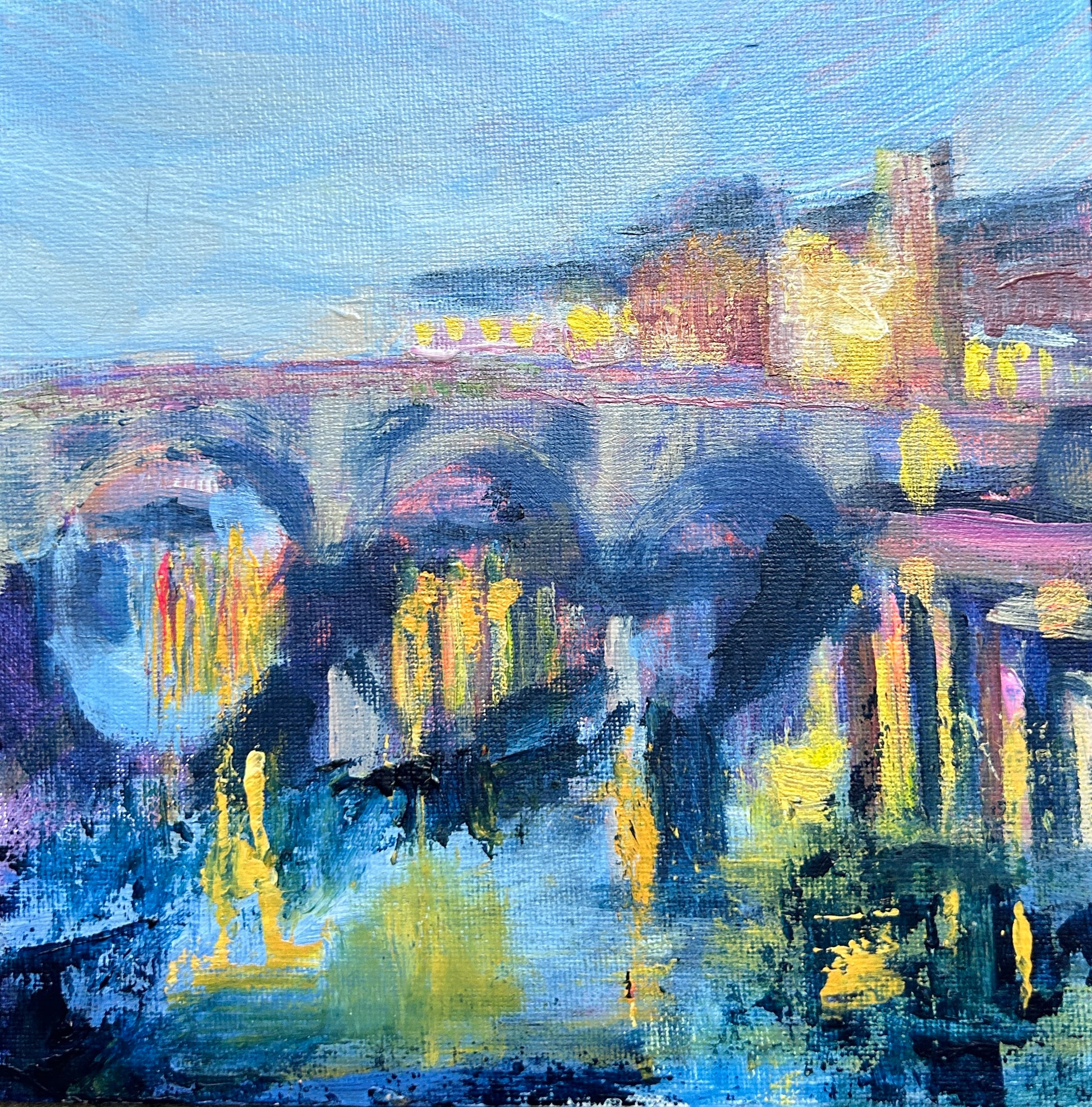 Richmond Bridge by Night - original painting - LJagz-studio