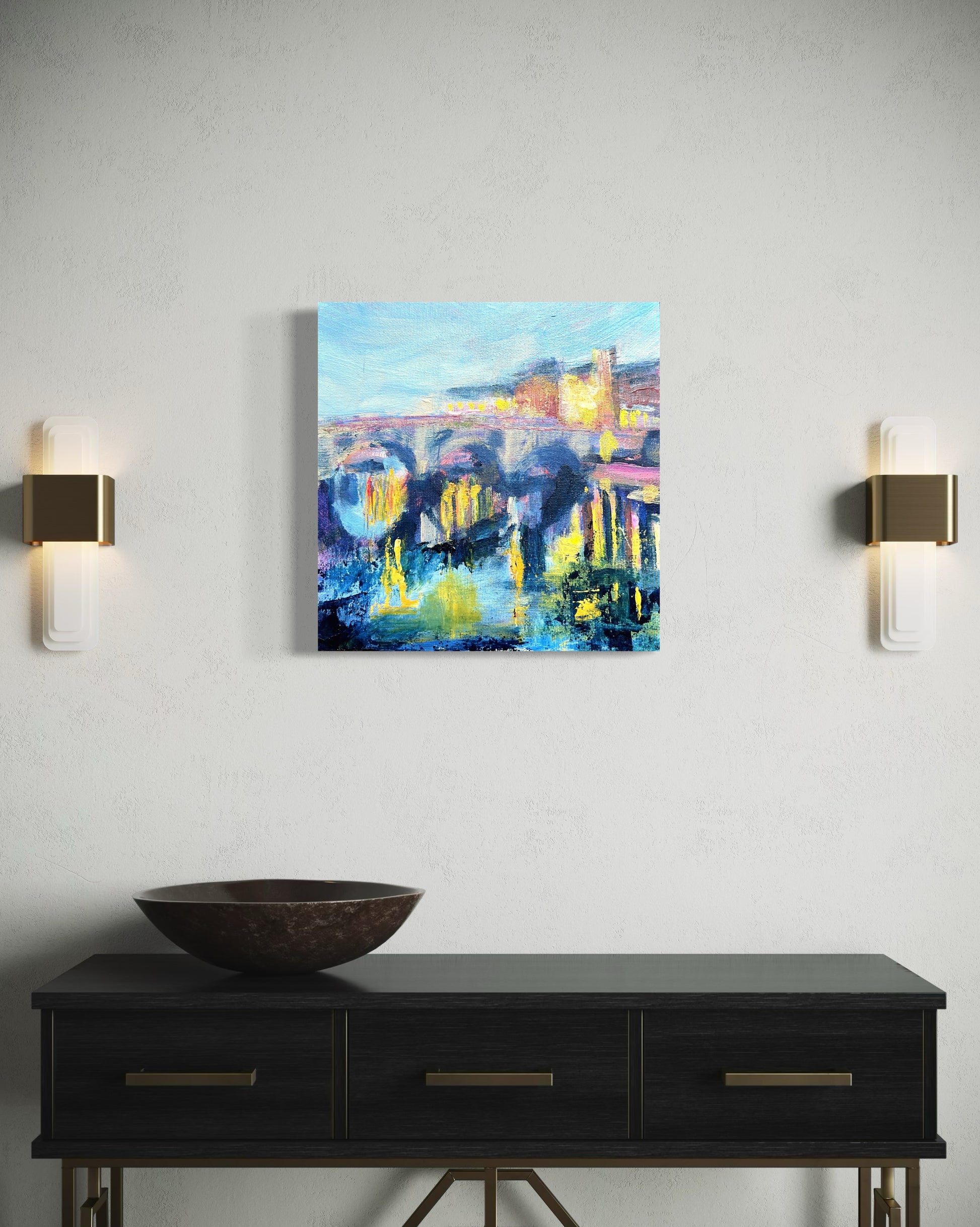 Richmond Bridge by Night - original painting - LJagz-studio