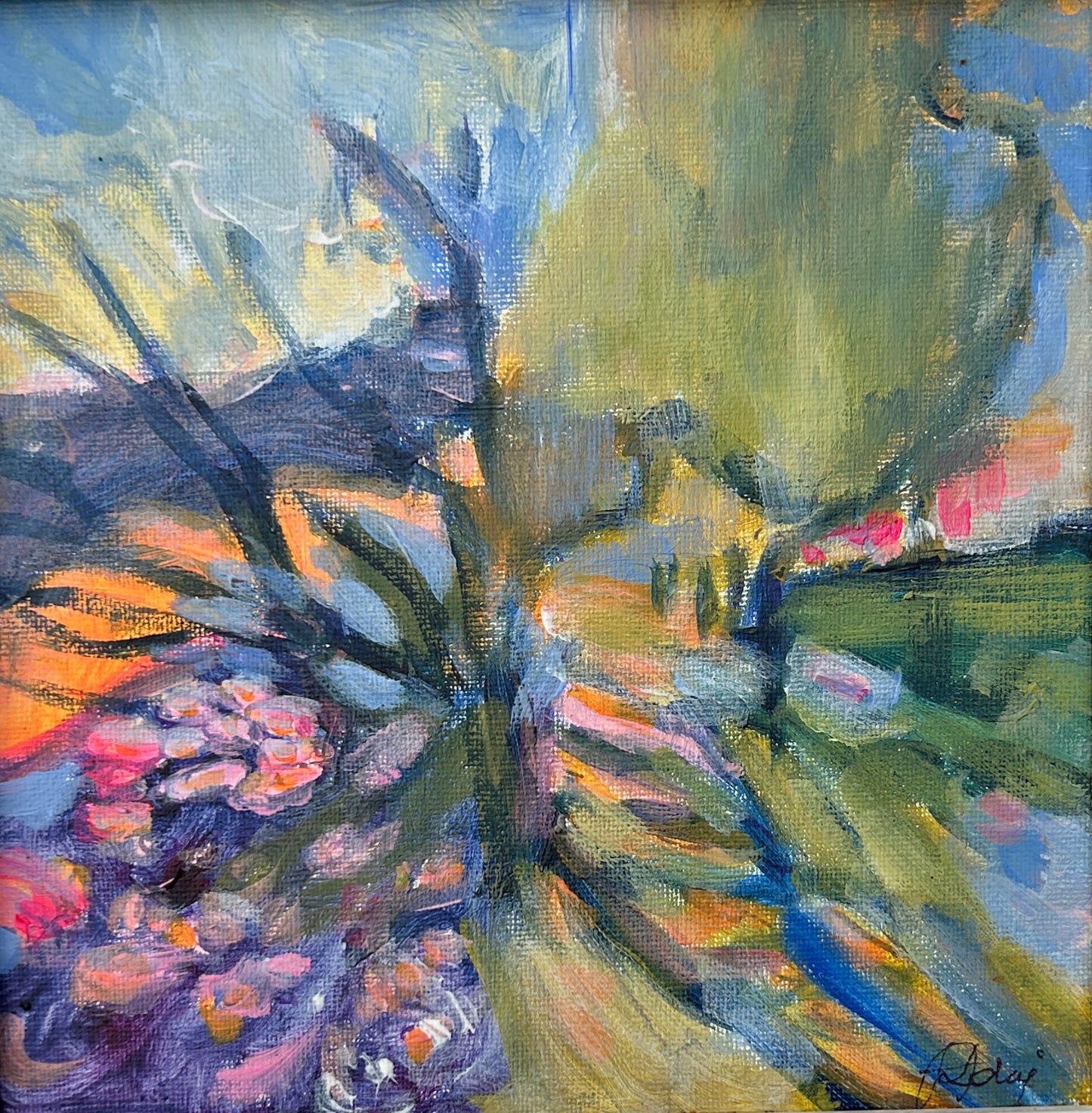 Twilight by the river - original painting - LJagz-studio