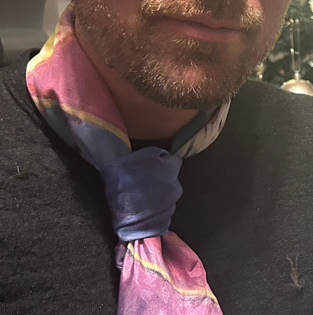 River of gold - silk scarf/cravat/hair scarf - Chic Abstract Silk Scarf