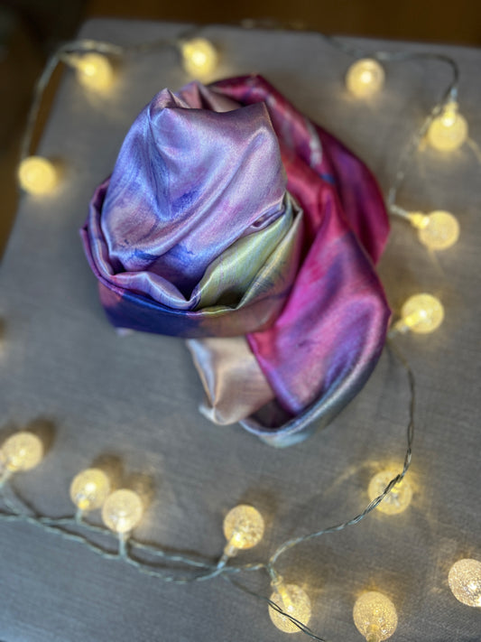 River of gold - recycled polyester scarf - LJagz-studio