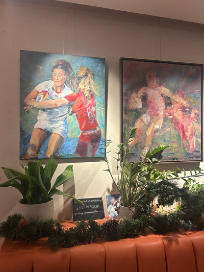 Jess Breach painting inspired by Women’s Rugby World Cup 2025
