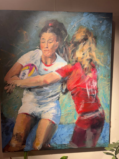 Jess Breach painting inspired by Women’s Rugby World Cup 2025