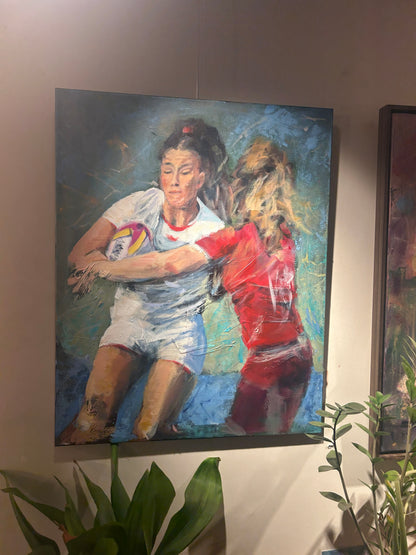 Jess Breach painting inspired by Women’s Rugby World Cup 2025