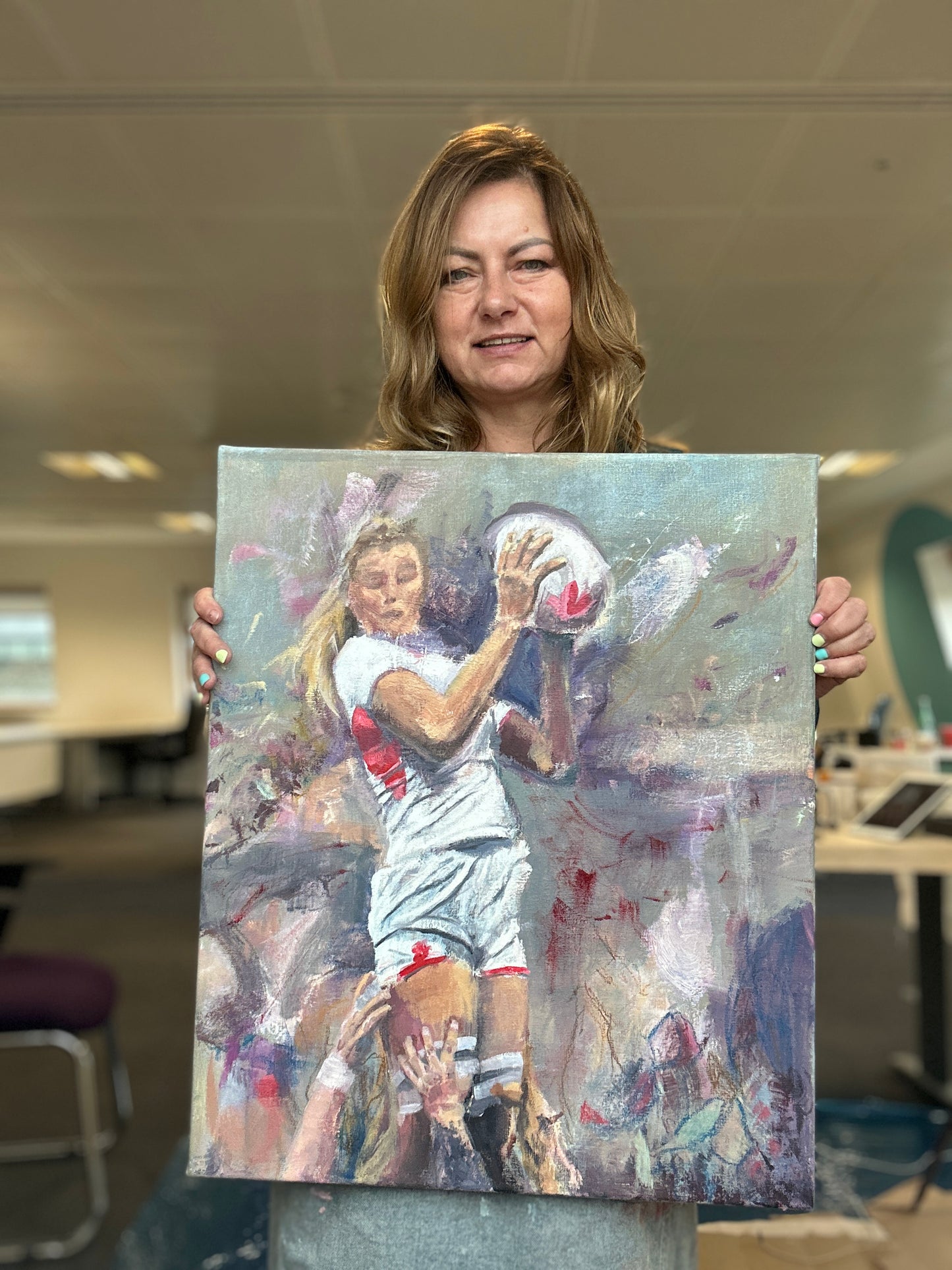 Zoe Aldcroft rugby art